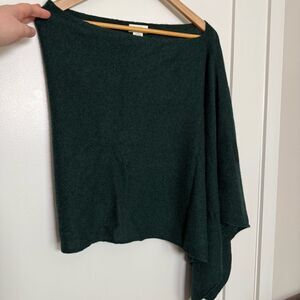 St Tropez West 100% Cashmere Asymmetrical Poncho Womens OS Emerald Soft Work